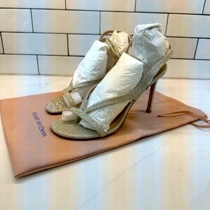 New Stuart Weitzman Align 95 Glitter Ankle Strap Sandals i415